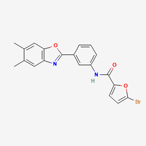 5-bromo-N-[3-(5,6-dimethyl-1,3-benzoxazol-2-yl)phenyl]-2-furamide