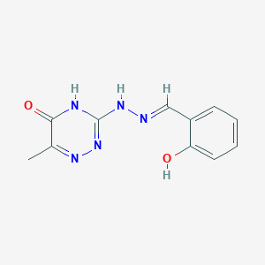 molecular formula C11H11N5O2 B6060205 2-hydroxybenzaldehyde (6-methyl-5-oxo-4,5-dihydro-1,2,4-triazin-3-yl)hydrazone 