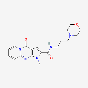 molecular formula C19H23N5O3 B6060235 1-methyl-N-(3-morpholin-4-ylpropyl)-4-oxo-1,4-dihydropyrido[1,2-a]pyrrolo[2,3-d]pyrimidine-2-carboxamide 