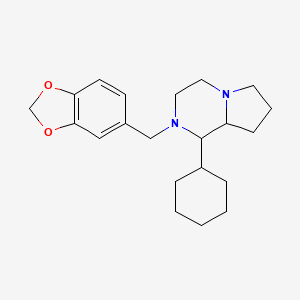 molecular formula C21H30N2O2 B6060242 2-(1,3-benzodioxol-5-ylmethyl)-1-cyclohexyloctahydropyrrolo[1,2-a]pyrazine 