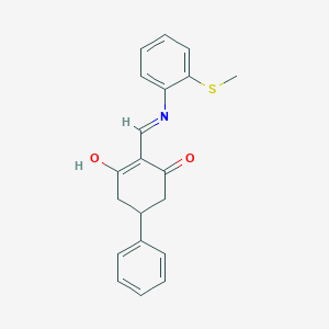 molecular formula C20H19NO2S B6060246 2-({[2-(methylthio)phenyl]amino}methylene)-5-phenyl-1,3-cyclohexanedione 