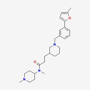 molecular formula C27H39N3O2 B6060285 N-methyl-3-{1-[3-(5-methyl-2-furyl)benzyl]-3-piperidinyl}-N-(1-methyl-4-piperidinyl)propanamide 