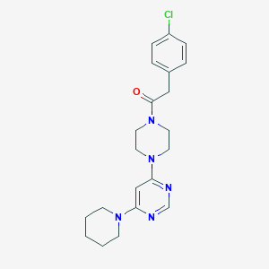 molecular formula C21H26ClN5O B6060324 4-{4-[(4-chlorophenyl)acetyl]-1-piperazinyl}-6-(1-piperidinyl)pyrimidine 