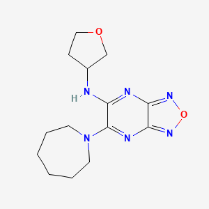 molecular formula C14H20N6O2 B6060363 6-(1-azepanyl)-N-(tetrahydro-3-furanyl)[1,2,5]oxadiazolo[3,4-b]pyrazin-5-amine 