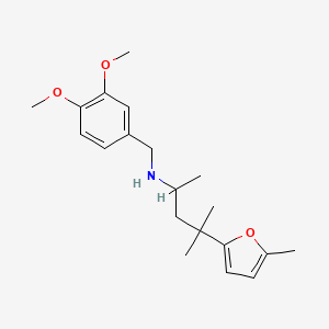 molecular formula C20H29NO3 B6060365 (3,4-dimethoxybenzyl)[1,3-dimethyl-3-(5-methyl-2-furyl)butyl]amine 