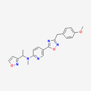 N-[1-(3-isoxazolyl)ethyl]-5-[3-(4-methoxybenzyl)-1,2,4-oxadiazol-5-yl]-N-methyl-2-pyridinamine