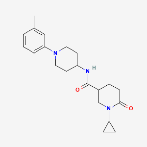 molecular formula C21H29N3O2 B6060378 1-cyclopropyl-N-[1-(3-methylphenyl)-4-piperidinyl]-6-oxo-3-piperidinecarboxamide 