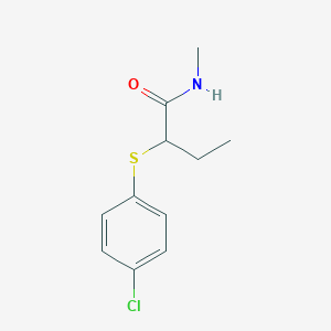 molecular formula C11H14ClNOS B6060386 2-[(4-chlorophenyl)thio]-N-methylbutanamide 