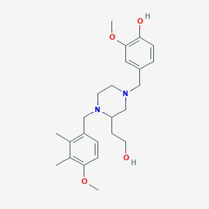 molecular formula C24H34N2O4 B6060393 4-{[3-(2-hydroxyethyl)-4-(4-methoxy-2,3-dimethylbenzyl)-1-piperazinyl]methyl}-2-methoxyphenol 