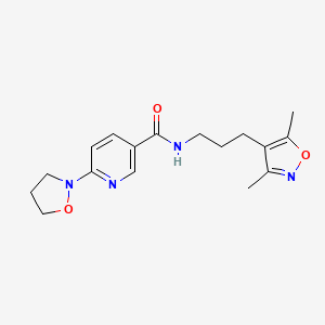molecular formula C17H22N4O3 B6060398 N-[3-(3,5-dimethyl-4-isoxazolyl)propyl]-6-(2-isoxazolidinyl)nicotinamide 