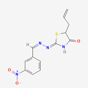 molecular formula C13H12N4O3S B6060402 3-nitrobenzaldehyde (5-allyl-4-oxo-1,3-thiazolidin-2-ylidene)hydrazone 