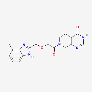 molecular formula C18H19N5O3 B6060413 7-{[(4-methyl-1H-benzimidazol-2-yl)methoxy]acetyl}-5,6,7,8-tetrahydropyrido[3,4-d]pyrimidin-4(3H)-one 