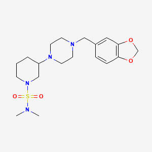 3-[4-(1,3-benzodioxol-5-ylmethyl)-1-piperazinyl]-N,N-dimethyl-1-piperidinesulfonamide