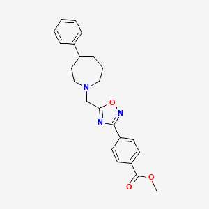 molecular formula C23H25N3O3 B6060430 methyl 4-{5-[(4-phenyl-1-azepanyl)methyl]-1,2,4-oxadiazol-3-yl}benzoate 