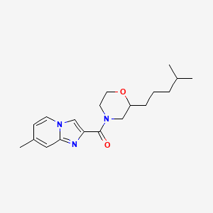 molecular formula C19H27N3O2 B6060449 7-methyl-2-{[2-(4-methylpentyl)-4-morpholinyl]carbonyl}imidazo[1,2-a]pyridine 