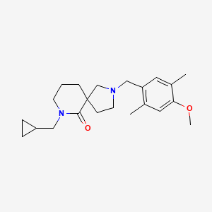 molecular formula C22H32N2O2 B6060473 7-(cyclopropylmethyl)-2-(4-methoxy-2,5-dimethylbenzyl)-2,7-diazaspiro[4.5]decan-6-one 