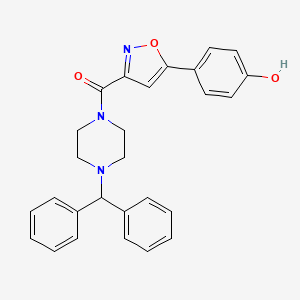 molecular formula C27H25N3O3 B6060481 4-(3-{[4-(diphenylmethyl)-1-piperazinyl]carbonyl}-5-isoxazolyl)phenol 