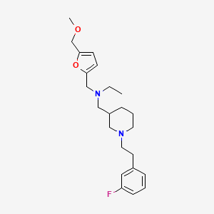 molecular formula C23H33FN2O2 B6060496 N-({1-[2-(3-fluorophenyl)ethyl]-3-piperidinyl}methyl)-N-{[5-(methoxymethyl)-2-furyl]methyl}ethanamine 