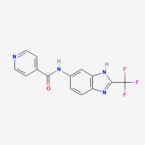 molecular formula C14H9F3N4O B6060508 N-[2-(trifluoromethyl)-1H-benzimidazol-6-yl]isonicotinamide 