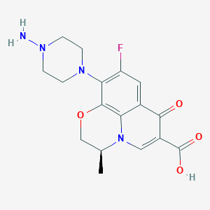 (2S)-6-(4-aminopiperazin-1-yl)-7-fluoro-2-methyl-10-oxo-4-oxa-1-azatricyclo[7.3.1.05,13]trideca-5(13),6,8,11-tetraene-11-carboxylic acid