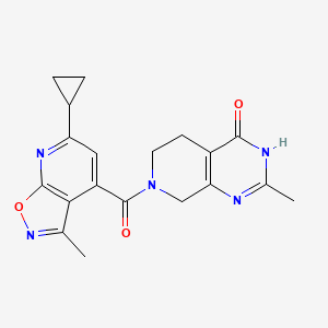molecular formula C19H19N5O3 B6060543 7-[(6-cyclopropyl-3-methylisoxazolo[5,4-b]pyridin-4-yl)carbonyl]-2-methyl-5,6,7,8-tetrahydropyrido[3,4-d]pyrimidin-4(3H)-one 