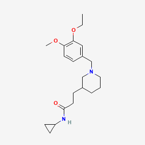 molecular formula C21H32N2O3 B6060557 N-cyclopropyl-3-[1-(3-ethoxy-4-methoxybenzyl)-3-piperidinyl]propanamide 