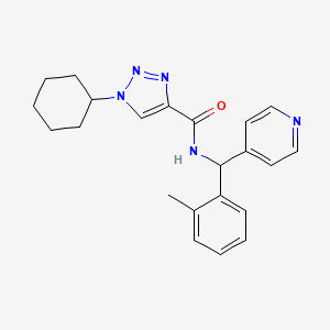 1-cyclohexyl-N-[(2-methylphenyl)(4-pyridinyl)methyl]-1H-1,2,3-triazole-4-carboxamide