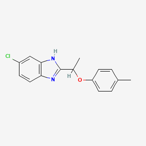 molecular formula C16H15ClN2O B6060563 5-chloro-2-[1-(4-methylphenoxy)ethyl]-1H-benzimidazole 