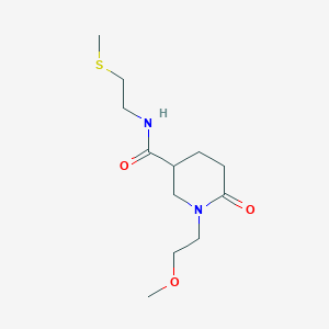molecular formula C12H22N2O3S B6060572 1-(2-methoxyethyl)-N-[2-(methylthio)ethyl]-6-oxo-3-piperidinecarboxamide 