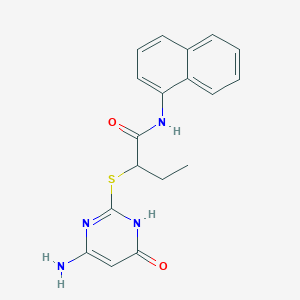 molecular formula C18H18N4O2S B6060580 2-[(4-amino-6-oxo-1,6-dihydro-2-pyrimidinyl)thio]-N-1-naphthylbutanamide 