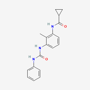 molecular formula C18H19N3O2 B6060583 N-{3-[(anilinocarbonyl)amino]-2-methylphenyl}cyclopropanecarboxamide 