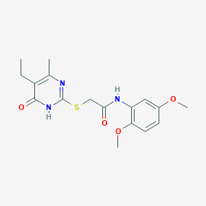 molecular formula C17H21N3O4S B6060597 N-(2,5-dimethoxyphenyl)-2-[(5-ethyl-4-hydroxy-6-methyl-2-pyrimidinyl)thio]acetamide 