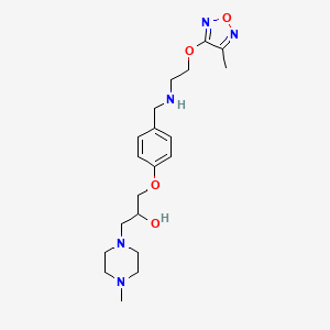 molecular formula C20H31N5O4 B6060614 1-{4-[({2-[(4-methyl-1,2,5-oxadiazol-3-yl)oxy]ethyl}amino)methyl]phenoxy}-3-(4-methyl-1-piperazinyl)-2-propanol 