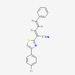 molecular formula C20H13ClN2S B6060621 2-[4-(4-chlorophenyl)-1,3-thiazol-2-yl]-5-phenyl-2,4-pentadienenitrile 