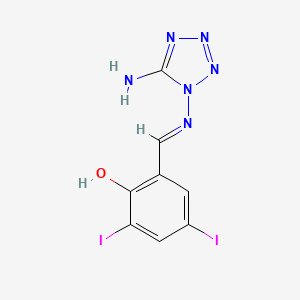 molecular formula C8H6I2N6O B6060650 2-{[(5-amino-1H-tetrazol-1-yl)imino]methyl}-4,6-diiodophenol 