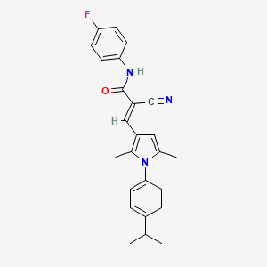 molecular formula C25H24FN3O B6060654 2-cyano-N-(4-fluorophenyl)-3-[1-(4-isopropylphenyl)-2,5-dimethyl-1H-pyrrol-3-yl]acrylamide 