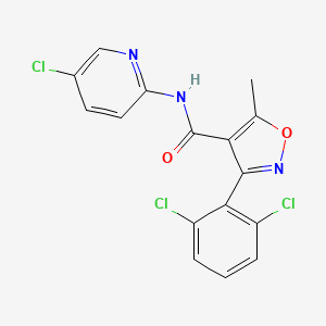 molecular formula C16H10Cl3N3O2 B6060664 N-(5-chloro-2-pyridinyl)-3-(2,6-dichlorophenyl)-5-methyl-4-isoxazolecarboxamide 