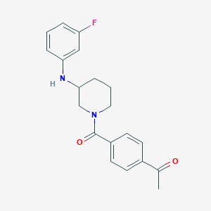 molecular formula C20H21FN2O2 B6060680 1-[4-({3-[(3-fluorophenyl)amino]-1-piperidinyl}carbonyl)phenyl]ethanone 