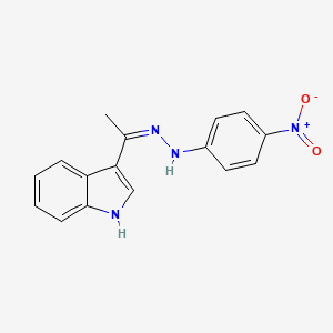 molecular formula C16H14N4O2 B6060688 1-(1H-indol-3-yl)ethanone (4-nitrophenyl)hydrazone 