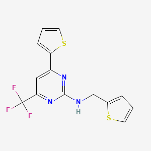 molecular formula C14H10F3N3S2 B6060715 4-(2-thienyl)-N-(2-thienylmethyl)-6-(trifluoromethyl)-2-pyrimidinamine 