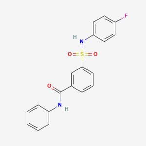 molecular formula C19H15FN2O3S B6060726 3-{[(4-fluorophenyl)amino]sulfonyl}-N-phenylbenzamide 