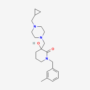 molecular formula C22H33N3O2 B6060734 3-{[4-(cyclopropylmethyl)-1-piperazinyl]methyl}-3-hydroxy-1-(3-methylbenzyl)-2-piperidinone 