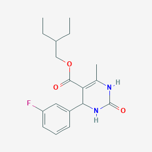 molecular formula C18H23FN2O3 B6060742 2-ethylbutyl 4-(3-fluorophenyl)-6-methyl-2-oxo-1,2,3,4-tetrahydro-5-pyrimidinecarboxylate 