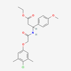 molecular formula C22H26ClNO5 B6060743 ethyl 3-{[(4-chloro-3,5-dimethylphenoxy)acetyl]amino}-3-(4-methoxyphenyl)propanoate 