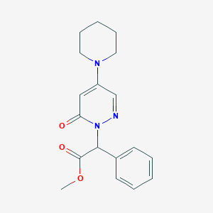 molecular formula C18H21N3O3 B6060772 methyl [6-oxo-4-(1-piperidinyl)-1(6H)-pyridazinyl](phenyl)acetate 