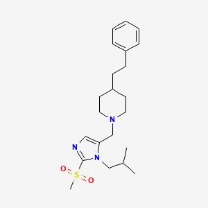 molecular formula C22H33N3O2S B6060774 1-{[1-isobutyl-2-(methylsulfonyl)-1H-imidazol-5-yl]methyl}-4-(2-phenylethyl)piperidine 