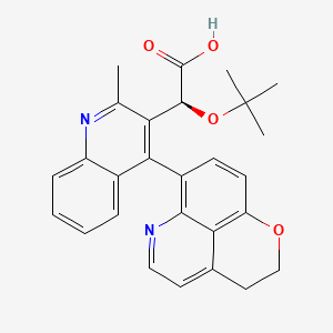 molecular formula C24H25NO4 B606078 3-Quinolineacetic acid, 4-(2,3-dihydropyrano(4,3,2-de)quinolin-7-yl)-alpha-(1,1-dimethylethoxy)-2-methyl-, (alphaS,4R)- CAS No. 1155419-89-8