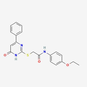 molecular formula C20H19N3O3S B6060791 N-(4-ethoxyphenyl)-2-[(6-oxo-4-phenyl-1,6-dihydro-2-pyrimidinyl)thio]acetamide 