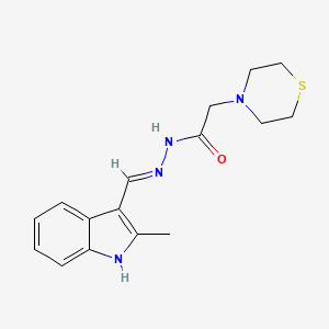 molecular formula C16H20N4OS B6060796 N'-[(2-methyl-1H-indol-3-yl)methylene]-2-(4-thiomorpholinyl)acetohydrazide 