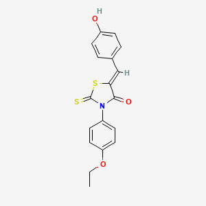 molecular formula C18H15NO3S2 B6060800 3-(4-ethoxyphenyl)-5-(4-hydroxybenzylidene)-2-thioxo-1,3-thiazolidin-4-one 